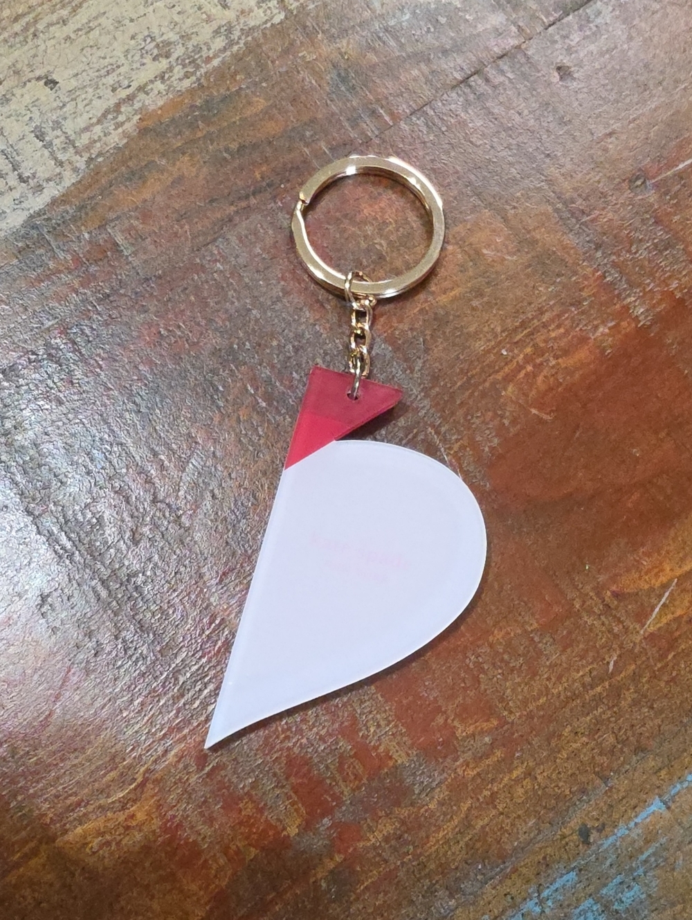Kate Spade Half Heart Best Friend Keychain Purse Charm Pink Rosegold